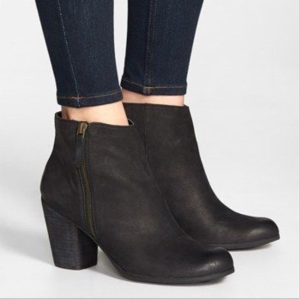 B.P Nordstrom Black Booties Trolley Leather Ankle